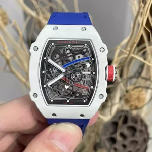 ĐỒNG HỒ RICHARD MILLE RM67-02 V5 REPLICA 11 VỎ CARBON TRẮNG DÂY XANH 38,7×47,52MM