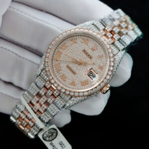 ROLEX DATEJUST CUSTOM WATCH FULL MOISSANITE WRAPPED GOLD 18K 36MM 2 ĐỒNG HỒ ROLEX DATEJUST CHẾ TÁC FULL MOISSANITE BỌC VÀNG 18K 36MM