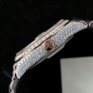 ROLEX DATEJUST CUSTOM WATCH FULL MOISSANITE WRAPPED GOLD 18K 36MM 6 ĐỒNG HỒ ROLEX DATEJUST CHẾ TÁC FULL MOISSANITE BỌC VÀNG 18K 36MM