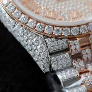 ROLEX DATEJUST CUSTOM WATCH FULL MOISSANITE WRAPPED GOLD 18K 36MM 5 ĐỒNG HỒ ROLEX DATEJUST CHẾ TÁC FULL MOISSANITE BỌC VÀNG 18K 36MM