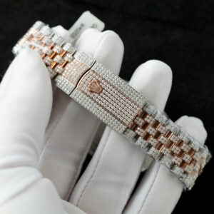 ROLEX DATEJUST CUSTOM WATCH FULL MOISSANITE WRAPPED GOLD 18K 36MM 8 ĐỒNG HỒ ROLEX DATEJUST CHẾ TÁC FULL MOISSANITE BỌC VÀNG 18K 36MM