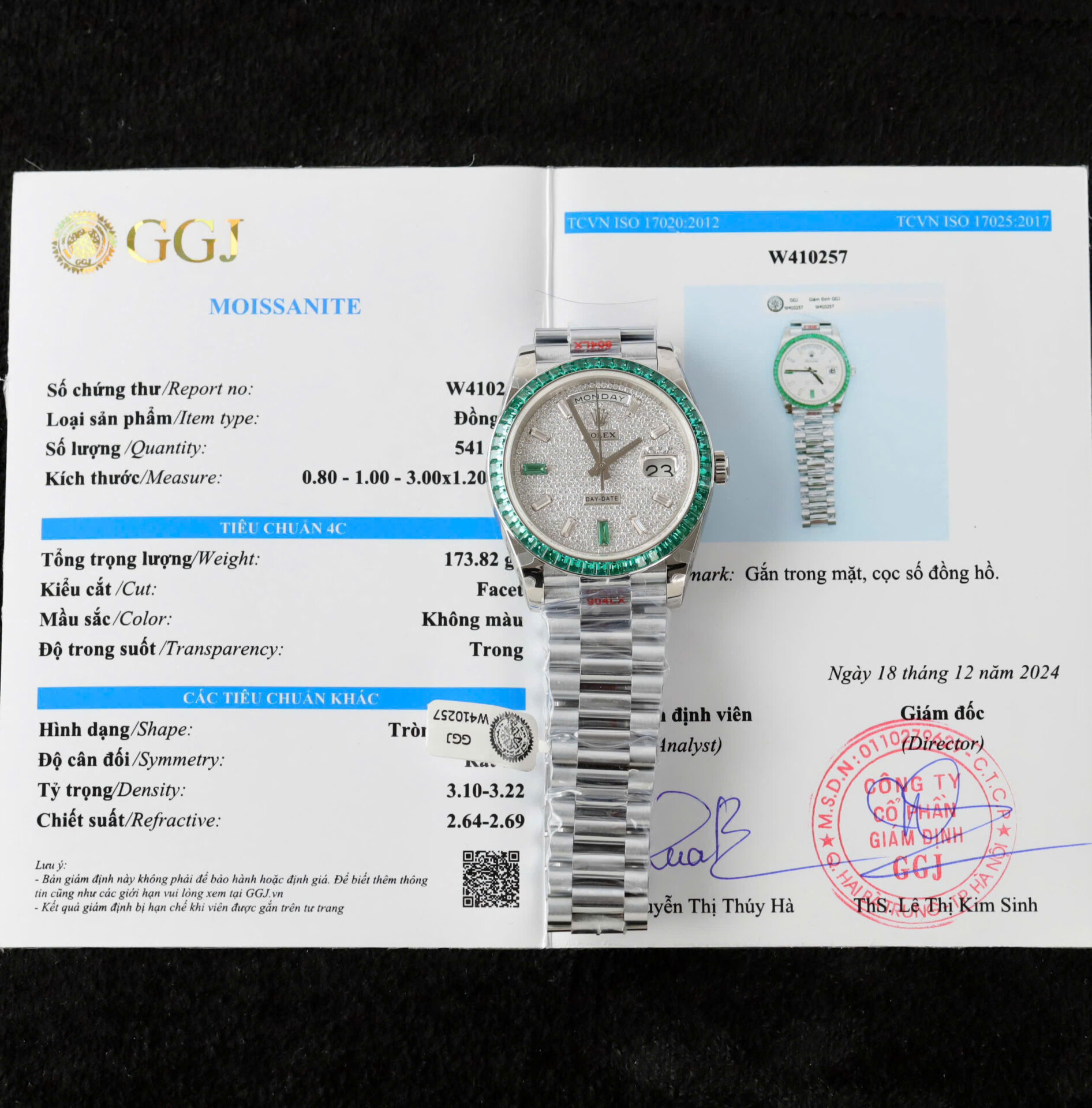 ĐỒNG HỒ ROLEX DAY-DATE CHẾ TÁC MOISSANITE RUBY XANH TRỌNG LƯƠNG 173GRAM 40MM (2) ĐỒNG HỒ ROLEX DAY-DATE CHẾ TÁC MOISSANITE RUBY XANH TRỌNG LƯƠNG 173GRAM 40MM