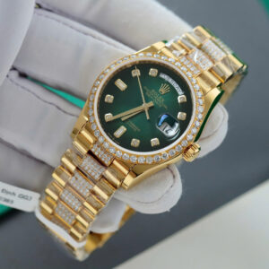 ROLEX DAY-DATE REPLICA WATCHES OMBRE DIAL WRAPPED GOLD MOISSANITE 36MM 2 ĐỒNG HỒ ROLEX DAY-DATE REPLICA MẶT SỐ OMBRE BỌC VÀNG MOISSANITE 36MM