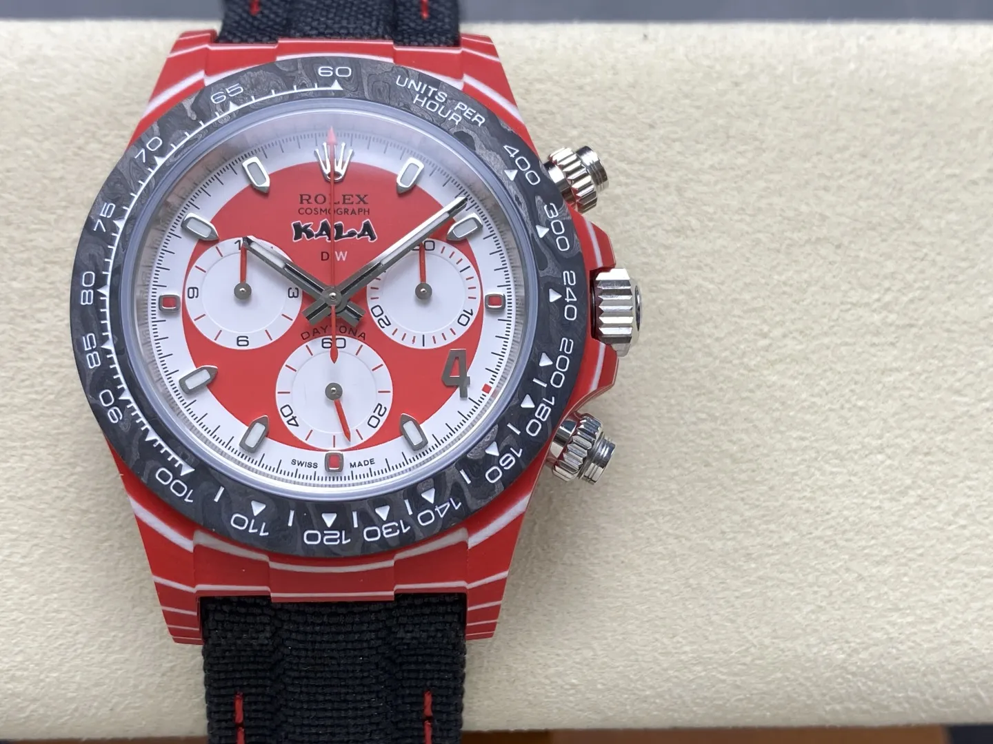 ĐỒNG HỒ ROLEX DAYTONA KAKHA KALADZE REPLICA RED CARBON NHÀ MÁY DIW 40MM (9) ĐỒNG HỒ ROLEX DAYTONA KAKHA KALADZE REPLICA RED CARBON NHÀ MÁY DIW 40MM