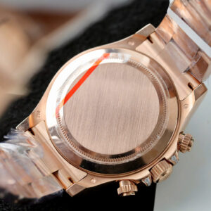 ROLEX DAYTONA BLACK DIAL ROSE WRAPPED GOLD WITH MOISSANITE CUSTOM WATCH 40MM 8 ĐỒNG HỒ ROLEX DAYTONA MẶT ĐEN BỌC VÀNG HỒNG ĐÍNH MOISSANITE CHẾ TÁC 40MM