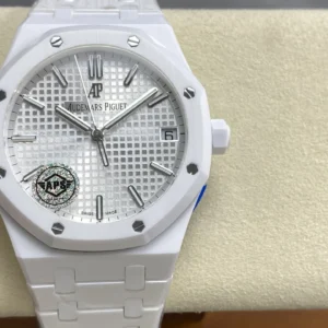 ĐỒNG HỒ AUDEMARS PIGUET ROYAL OAK 15500ST REPLICA GỐM TRẮNG NHÀ MÁY APS 41MM (1)