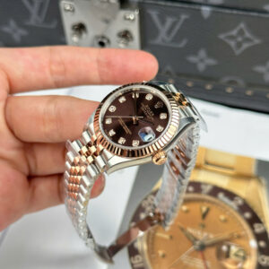 ĐỒNG HỒ ROLEX DATEJUST NỮ MẶT CHOCOLATE CỌC SỐ ĐÍNH ĐÁ NHÀ MÁY THB 31MM 3 DONG HO ROLEX DATEJUST NU MAT CHOCOLATE COC SO DINH DA NHA MAY THB 31MM 2