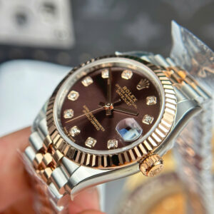 ĐỒNG HỒ ROLEX DATEJUST NỮ MẶT CHOCOLATE CỌC SỐ ĐÍNH ĐÁ NHÀ MÁY THB 31MM 2 DONG HO ROLEX DATEJUST NU MAT CHOCOLATE COC SO DINH DA NHA MAY THB 31MM 3
