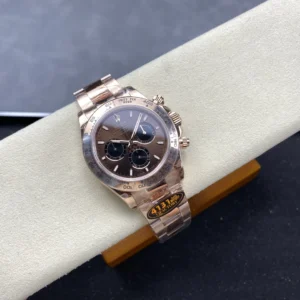 ROLEX DAYTONA BROWN DIAL REPLICA WATCH STEEL STRAP Q FACTORY 40MM 4 ĐỒNG HỒ ROLEX DAYTONA MẶT SỐ NÂU REPLICA DÂY ĐEO THÉP NHÀ MÁY Q 40MM (1)