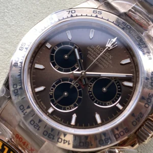 ROLEX DAYTONA BROWN DIAL REPLICA WATCH STEEL STRAP Q FACTORY 40MM 2 ĐỒNG HỒ ROLEX DAYTONA MẶT SỐ NÂU REPLICA DÂY ĐEO THÉP NHÀ MÁY Q 40MM (1)