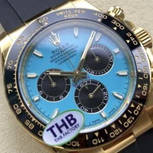ROLEX DAYTONA YELLOW GOLD REPLICA WATCH TIFFANY DIAL THB FACTORY 40MM 2 DONG HO ROLEX DAYTONA YELLOW GOLD REPLICA MAT SO TIFFANY NHA MAY THB 40MM 10