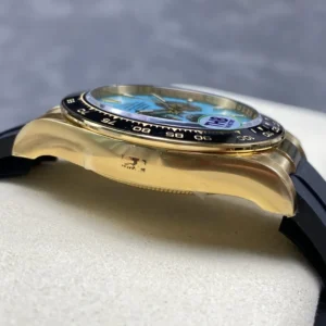 ROLEX DAYTONA YELLOW GOLD REPLICA WATCH TIFFANY DIAL THB FACTORY 40MM 5 DONG HO ROLEX DAYTONA YELLOW GOLD REPLICA MAT SO TIFFANY NHA MAY THB 40MM 7