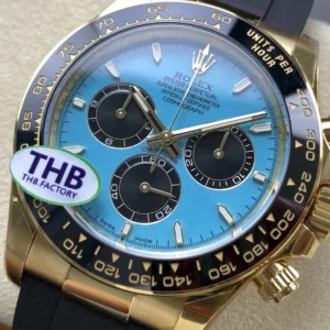 ROLEX DAYTONA YELLOW GOLD REPLICA WATCH TIFFANY DIAL THB FACTORY 40MM 1 DONG HO ROLEX DAYTONA YELLOW GOLD REPLICA MAT SO TIFFANY NHA MAY THB 40MM 9