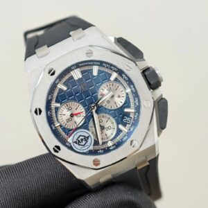 Audemars Piguet Royal Oak Offshore 26420 Best Copies Watches Blue Dial Black Rubber Strap APS Factory 43mm 1 Dong Ho Audemars Piguet Royal Oak Offshore 26240 Rep 11 Mat Xanh Xuong APS 43mm 1