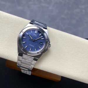 IWC Schaffhausen Ingenieur Replica Watches Blue Dial Stainless Steel V7 Factory 40mm 3 Dong Ho IWC Schaffhausen Ingenieur Rep 11 Cao Cap Day Kim Loai Xuong V7 40mm 5