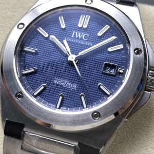 IWC Schaffhausen Ingenieur Replica Watches Blue Dial Stainless Steel V7 Factory 40mm 4 Dong Ho IWC Schaffhausen Ingenieur Rep 11 Cao Cap Day Kim Loai Xuong V7 40mm 6