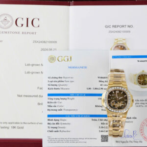 ĐỒNG HỒ PATEK PHILIPPE NAUTILUS 5724 CHẾ TÁC MOISSANITE BỌC VÀNG 18K PPF 40MM