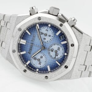 AUDEMARS PIGUET ROYAL OAK 26240 GOOD IMITATION WATCH FROSTED BLUE DIAL APS FACTORY 41MM 1 DONG HO AUDEMARS PIGUET ROYAL OAK 26240 REP FROSTED MAT SO MAU XANH APS FACTORY 41MM 10