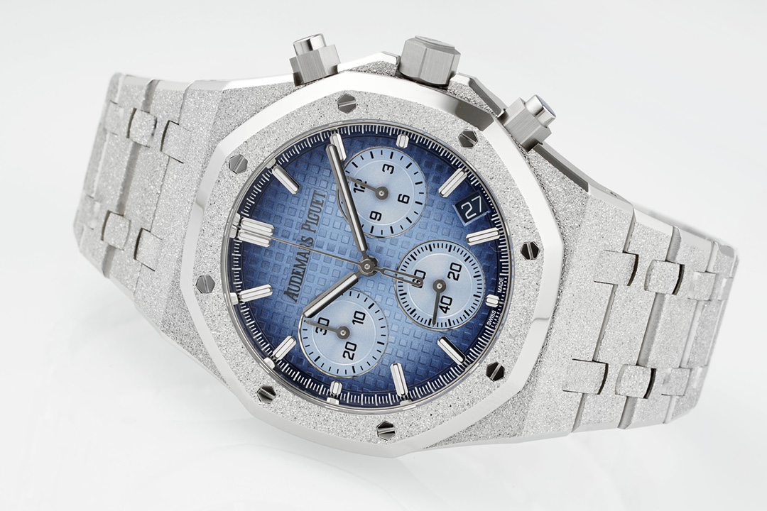 ĐỒNG HỒ AUDEMARS PIGUET ROYAL OAK 26240 REP FROSTED MẶT SỐ MÀU XANH APS FACTORY 41MM (10) DONG HO AUDEMARS PIGUET ROYAL OAK 26240 REP FROSTED MAT SO MAU XANH APS FACTORY 41MM 10