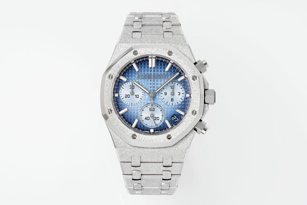 ĐỒNG HỒ AUDEMARS PIGUET ROYAL OAK 26240 REP FROSTED MẶT SỐ MÀU XANH APS FACTORY 41MM (2) DONG HO AUDEMARS PIGUET ROYAL OAK 26240 REP FROSTED MAT SO MAU XANH APS FACTORY 41MM 2