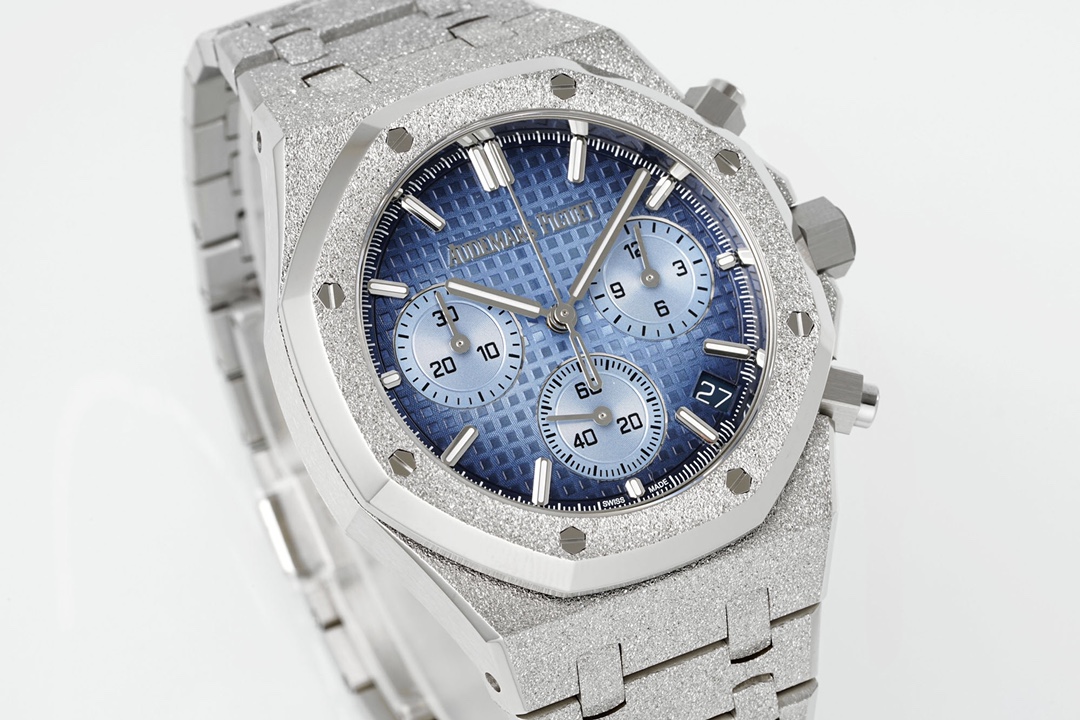 ĐỒNG HỒ AUDEMARS PIGUET ROYAL OAK 26240 REP FROSTED MẶT SỐ MÀU XANH APS FACTORY 41MM (7) DONG HO AUDEMARS PIGUET ROYAL OAK 26240 REP FROSTED MAT SO MAU XANH APS FACTORY 41MM 7