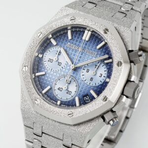 AUDEMARS PIGUET ROYAL OAK 26240 GOOD IMITATION WATCH FROSTED BLUE DIAL APS FACTORY 41MM 3 DONG HO AUDEMARS PIGUET ROYAL OAK 26240 REP FROSTED MAT SO MAU XANH APS FACTORY 41MM 8