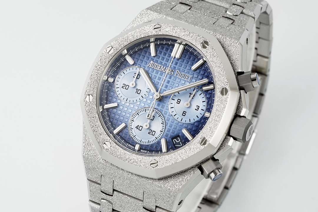 ĐỒNG HỒ AUDEMARS PIGUET ROYAL OAK 26240 REP FROSTED MẶT SỐ MÀU XANH APS FACTORY 41MM (8) DONG HO AUDEMARS PIGUET ROYAL OAK 26240 REP FROSTED MAT SO MAU XANH APS FACTORY 41MM 8
