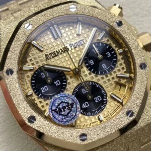 ĐỒNG HỒ AUDEMARS PIGUET ROYAL OAK 26240 REPLICA 11 FROSTED GOLD MẶT SỐ VÀNG ĐEN APS FACTORY 41MM 4 DONG HO AUDEMARS PIGUET ROYAL OAK 26240 REPLICA 11 FROSTED GOLD MAT SO VANG DEN APS FACTORY 41MM 8