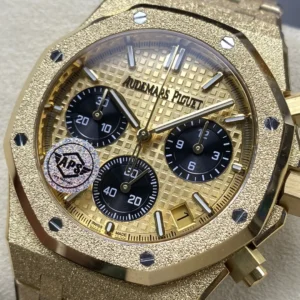 ĐỒNG HỒ AUDEMARS PIGUET ROYAL OAK 26240 REPLICA 11 FROSTED GOLD MẶT SỐ VÀNG ĐEN APS FACTORY 41MM 3 DONG HO AUDEMARS PIGUET ROYAL OAK 26240 REPLICA 11 FROSTED GOLD MAT SO VANG DEN APS FACTORY 41MM 9