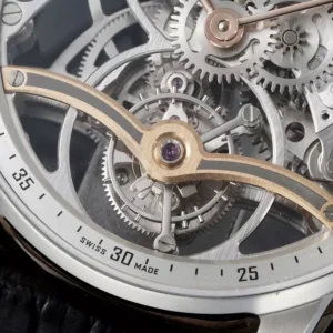 AUDEMARS PIGUET TOURBILLON 26600CR HIGH END WATCH REPLICA OPENWORKED BLACK LEATHER STRAP 41MM 4 DONG HO AUDEMARS PIGUET TOURBILLON 26600CR CHE TAC CAO CAP OPENWORKED DAY DA DEN 41MM 6