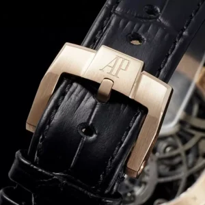 AUDEMARS PIGUET TOURBILLON 26600CR BEST REPLICA WATCHES OPENWORKED ROSE GOLD PLATE CASE LEATHER STRAP 41MM 8 DONG HO AUDEMARS PIGUET TOURBILLON 26600CR CHE TAC OPENWORKED VO MA VANG HONG 41MM 3