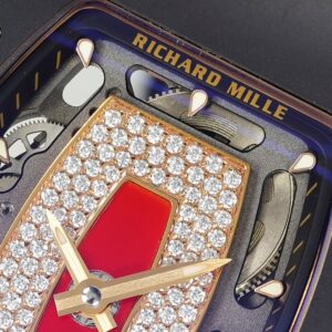 RICHARD MILLE RM07-01 GOOD IMITATION WATCHES BLACK CERAMIC RED RHINESTONE DIAL ZF FACTORY 31.5MM x 12MM 3 DONG HO NU RICHARD MILLE RM07 01 REP 11 VO GOM DEN MAT SO DO DINH DA ZF FACTORY 31.5MM x 12MM 7