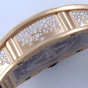 RICHARD MILLE RM07-01 HIGH END WATCH REPLICAS RHINESTONE ROSE GOLD CASE BLACK DIAL RUBBER STRAP ZF FACTORY 36MM 6 DONG HO NU RICHARD MILLE RM07 01 REPLICA CAO CAP DINH DA MAT DEN MA VANG HONG ZF FACTORY 36MM 4