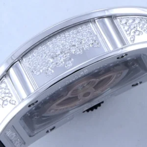 RICHARD MILLE RM07-01 BEST REPLICA WATCHES RHINESTONE CASE BLACK DIAL RUBBER STRAP ZF FACTORY 36MM 6 DONG HO NU RICHARD MILLE RM07 01 REPLICA CAO CAP DINH DA MAT DEN ZF FACTORY 36MM 3
