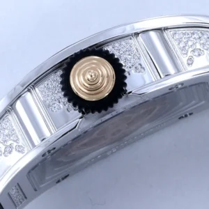 RICHARD MILLE RM07-01 BEST REPLICA WATCHES RHINESTONE CASE BLACK DIAL RUBBER STRAP ZF FACTORY 36MM 5 DONG HO NU RICHARD MILLE RM07 01 REPLICA CAO CAP DINH DA MAT DEN ZF FACTORY 36MM 4