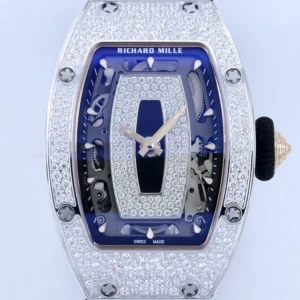 RICHARD MILLE RM07-01 BEST REPLICA WATCHES RHINESTONE CASE BLACK DIAL RUBBER STRAP ZF FACTORY 36MM 1 DONG HO NU RICHARD MILLE RM07 01 REPLICA CAO CAP DINH DA MAT DEN ZF FACTORY 36MM 8