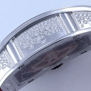 RICHARD MILLE RM07-01 IMITATION WATCHES RHINESTONE CASE RED DIAL RUBBER STRAP ZF FACTORY 36MM 6 DONG HO NU RICHARD MILLE RM07 01 REPLICA CAO CAP DINH DA MAT DO ZF FACTORY 36MM 4