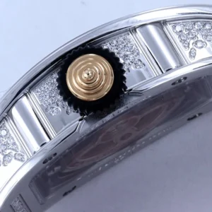 RICHARD MILLE RM07-01 IMITATION WATCHES RHINESTONE CASE RED DIAL RUBBER STRAP ZF FACTORY 36MM 5 DONG HO NU RICHARD MILLE RM07 01 REPLICA CAO CAP DINH DA MAT DO ZF FACTORY 36MM 5