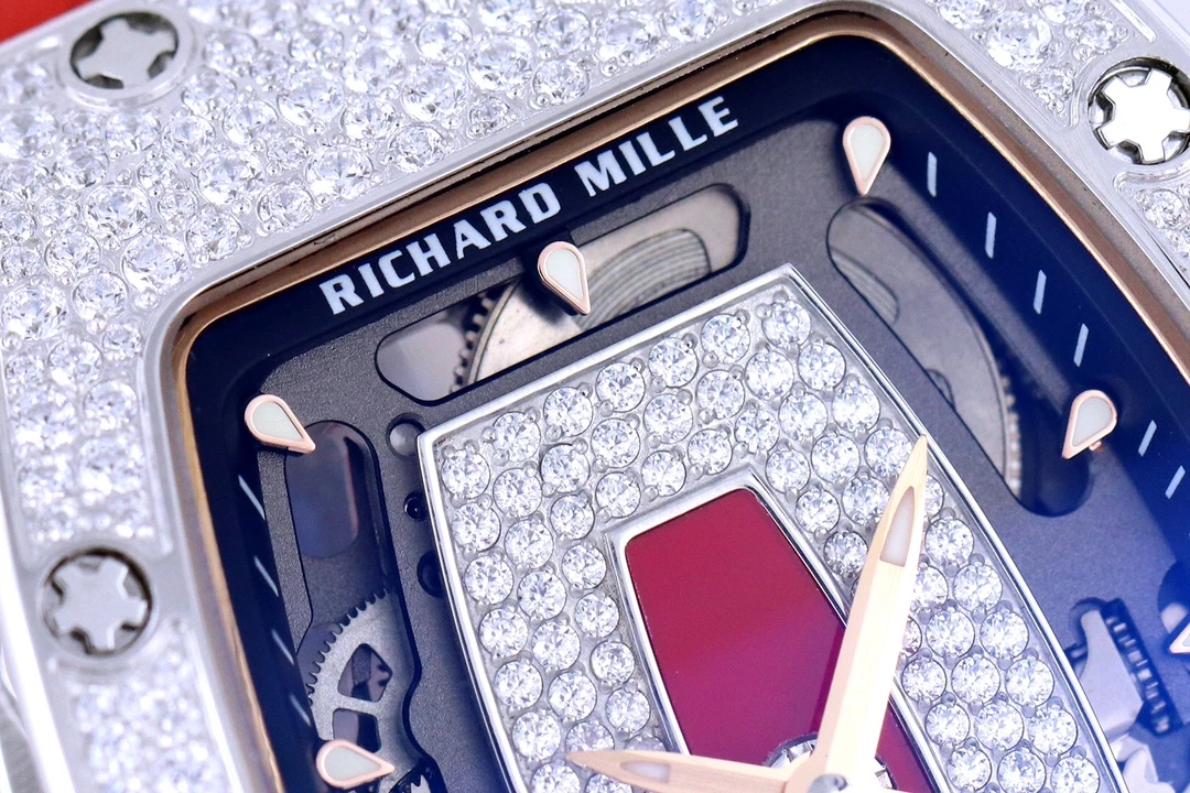 ĐỒNG HỒ NỮ RICHARD MILLE RM07-01 REPLICA CAO CẤP ĐÍNH ĐÁ MẶT ĐỎ ZF FACTORY 36MM (7) DONG HO NU RICHARD MILLE RM07 01 REPLICA CAO CAP DINH DA MAT DO ZF FACTORY 36MM 7