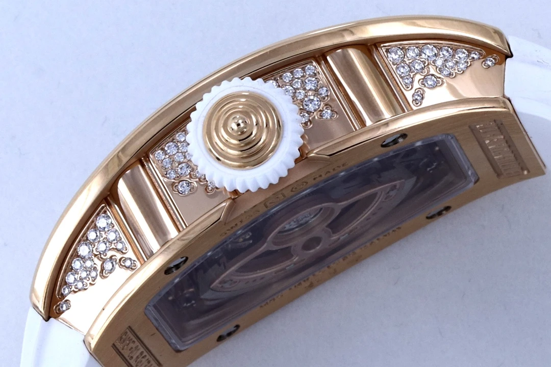 ĐỒNG HỒ NỮ RICHARD MILLE RM07-01 REPLICA CAO CẤP ĐÍNH ĐÁ MẶT TRẮNG MẠ VÀNG HỒNG ZF FACTORY 36MM (3) DONG HO NU RICHARD MILLE RM07 01 REPLICA CAO CAP DINH DA MAT TRANG MA VANG HONG ZF FACTORY 36MM 3