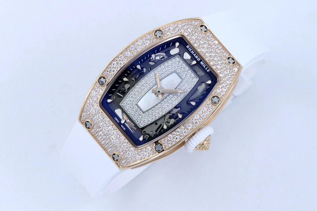 ĐỒNG HỒ NỮ RICHARD MILLE RM07-01 REPLICA CAO CẤP ĐÍNH ĐÁ MẶT TRẮNG MẠ VÀNG HỒNG ZF FACTORY 36MM (7) DONG HO NU RICHARD MILLE RM07 01 REPLICA CAO CAP DINH DA MAT TRANG MA VANG HONG ZF FACTORY 36MM 7