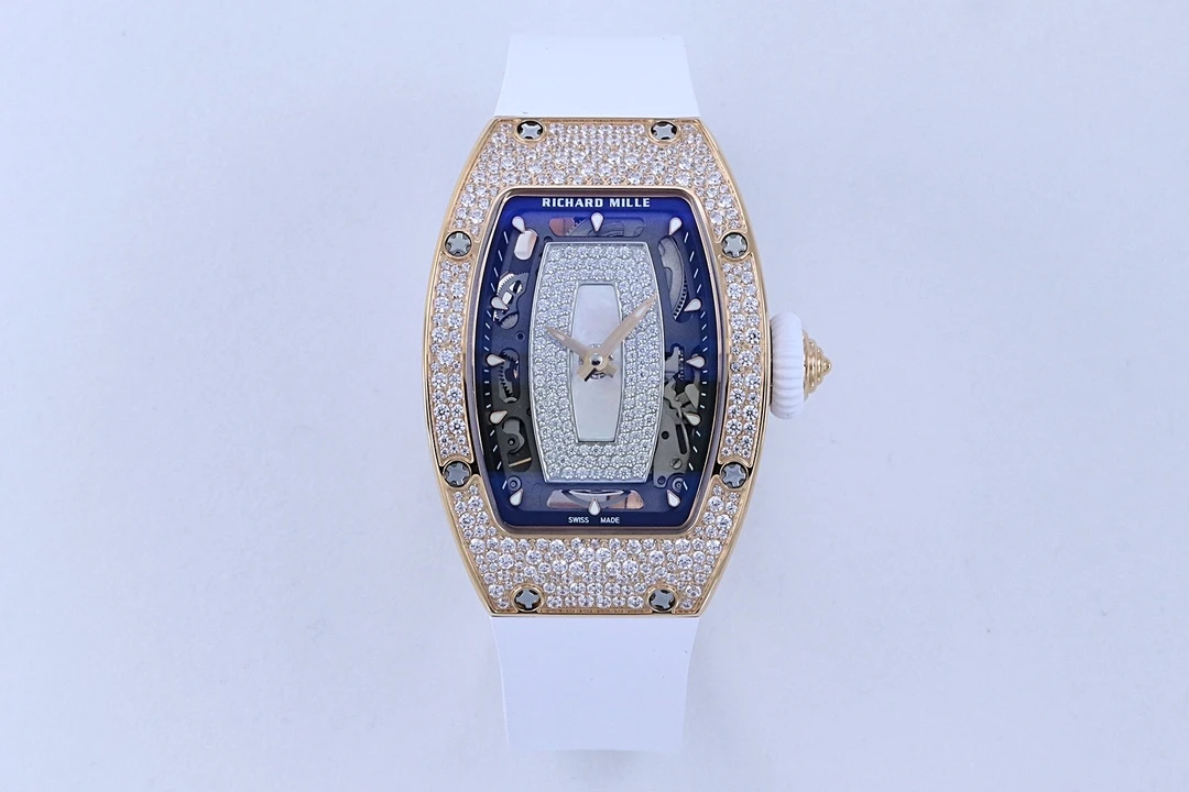 ĐỒNG HỒ NỮ RICHARD MILLE RM07-01 REPLICA CAO CẤP ĐÍNH ĐÁ MẶT TRẮNG MẠ VÀNG HỒNG ZF FACTORY 36MM (9) DONG HO NU RICHARD MILLE RM07 01 REPLICA CAO CAP DINH DA MAT TRANG MA VANG HONG ZF FACTORY 36MM 9
