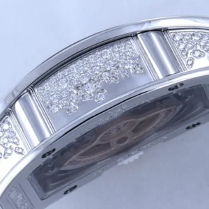 RICHARD MILLE RM07-01 KNOCK OFF WATCHES RHINESTONE CASE WHITE DIAL RUBBER STRAP ZF FACTORY 36MM 5 DONG HO NU RICHARD MILLE RM07 01 REPLICA CAO CAP DINH DA MAT TRANG ZF FACTORY 36MM 4