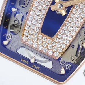 RICHARD MILLE RM07-01 KNOCK OFF WATCHES WHITE CERAMIC CASE ROSE GOLD PLATE RHINESTONE DIAL ZF FACTORY 31.5MM x 12MM 3 DONG HO NU RICHARD MILLE RM07 01 REPLICA VO GOM TRANG MAT SO DEN DINH DA ZF FACTORY 31.5MM x 12MM 7