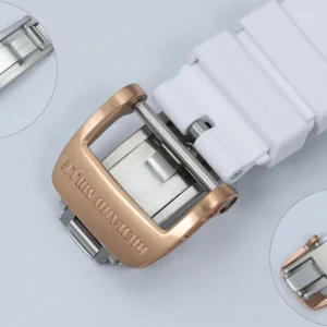 RICHARD MILLE RM07-01 GOOD IMITATION WATCHES RED RHINESTONE DIAL WHITE CERAMIC CASE ZF FACTORY 31.5MM x 12MM 8 DONG HO NU RICHARD MILLE RM07 01 REPLICA VO GOM TRANG MAT SO DO DINH DA ZF FACTORY 31.5MM x 12MM 2