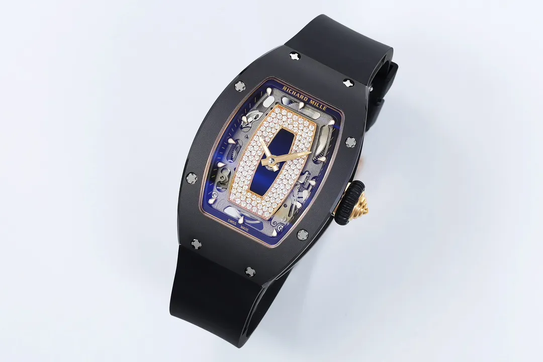 ĐỒNG HỒ NỮ RICHARD MILLE RM07 REPLICA VỎ GỐM ĐEN MẶT SỐ ĐEN ĐÍNH ĐÁ ZF FACTORY 31.5MM x 12MM (1) DONG HO NU RICHARD MILLE RM07 REPLICA VO GOM DEN MAT SO DEN DINH DA ZF FACTORY 31.5MM x 12MM 1