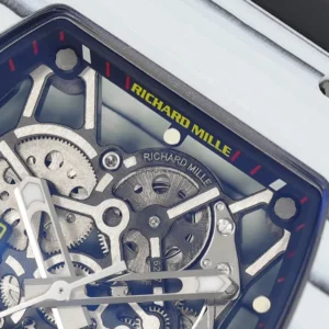 RICHARD MILLE RM35-01 LUXURY REPLICA WATCHES WHITE CARBON CASE BLACK RUBBER STRAP AUTOMATIC ZF FACTORY 49.9mm x 43mm 3 DONG HO RICHARD MILLE 35 01 REPLICA 11 VO CARBON TRANG MAT SKELETON AUTOMATIC ZF FACTORY 49.9mm x 43mm 2