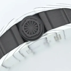 RICHARD MILLE RM35-01 LUXURY REPLICA WATCHES WHITE CARBON CASE BLACK RUBBER STRAP AUTOMATIC ZF FACTORY 49.9mm x 43mm 5 DONG HO RICHARD MILLE 35 01 REPLICA 11 VO CARBON TRANG MAT SKELETON AUTOMATIC ZF FACTORY 49.9mm x 43mm 4