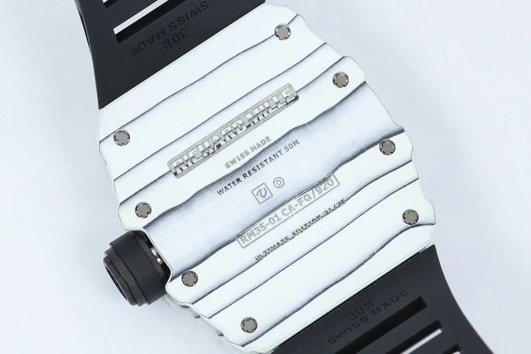 ĐỒNG HỒ RICHARD MILLE 35-01 REPLICA 11 VỎ CARBON TRẮNG MẶT SKELETON AUTOMATIC ZF FACTORY 49.9mm x 43mm (5) DONG HO RICHARD MILLE 35 01 REPLICA 11 VO CARBON TRANG MAT SKELETON AUTOMATIC ZF FACTORY 49.9mm x 43mm 5