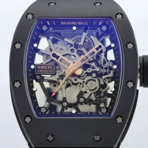 RICHARD MILLE GOOD IMITATION WATCHES RM035 AMERICAS TORO BLACK CERAMIC CASE TOURBILLON ZF FACTORY 40X48MM 7 DONG HO RICHARD MILLE REPLICA RM035 AMERICAS TORO VO GOM DEN TOURBILLON ZF FACTORY 40X48MM 3